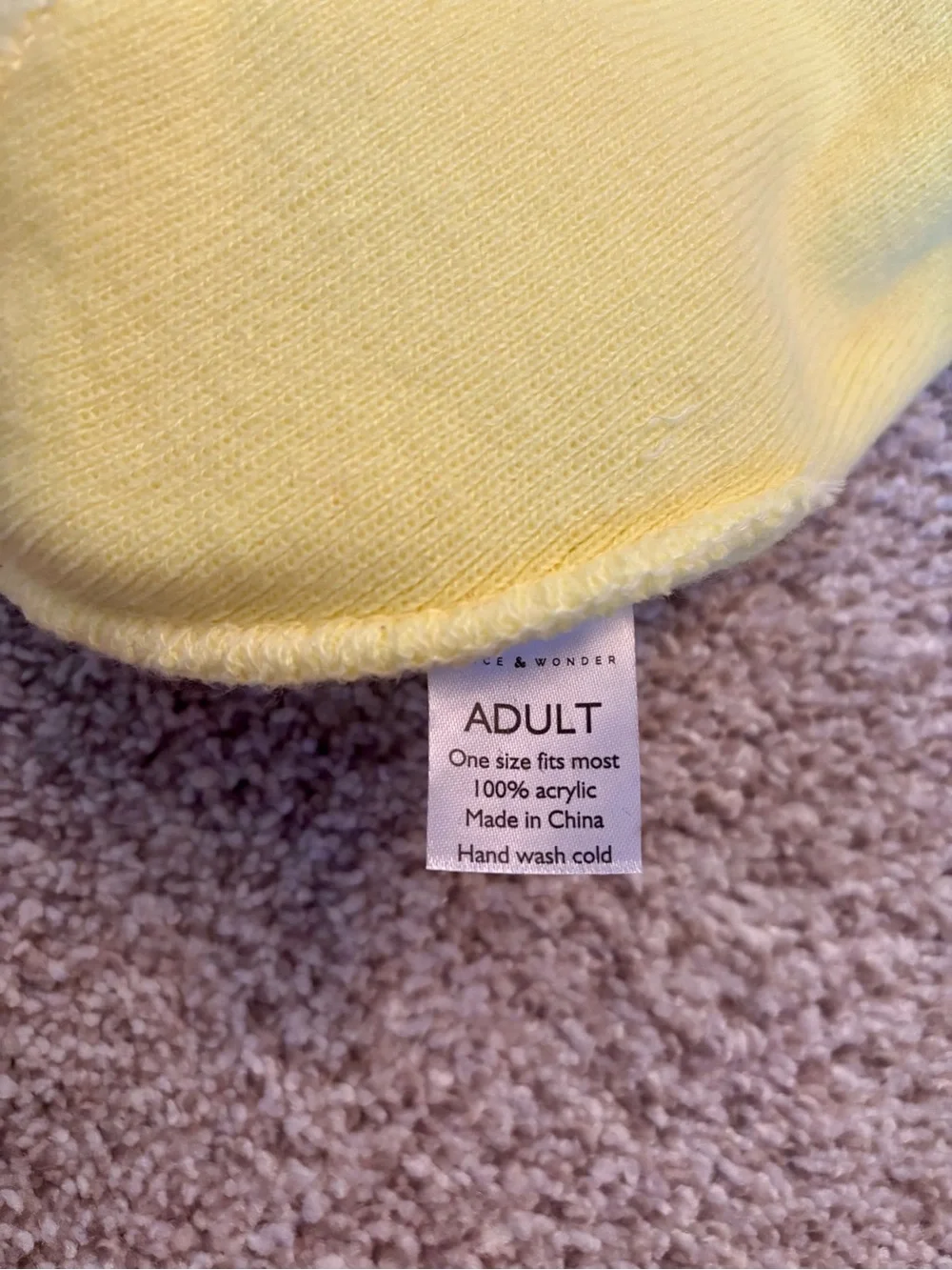 Adult Yellow Beanie Hat